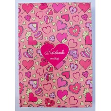 Блокнот "Сердечки", 192 стр., клетка, интегральная обложка H0000001044