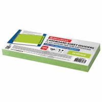 Разделитель бумажный BRAUBERG 105*240мм, 100л, 160гр, зеленый  033-223971