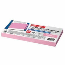 Разделитель бумажный BRAUBERG 105*240мм, 100л, 160гр, розовый  033-223974