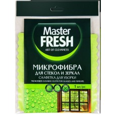 Салфетка MASTER FRESH из микрофибры 30*30см, для стекол и зеркал, 1шт (50)