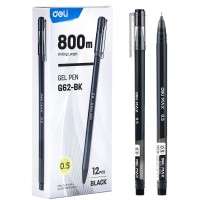 Ручка гелевая DELI "Max" 0,5 мм, черная  044-G62-BK
