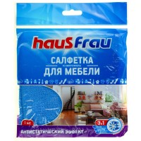Салфетка HAUS FRAU микрофибра для мебели 30*30см, 1 шт/уп  FBB004 (12)