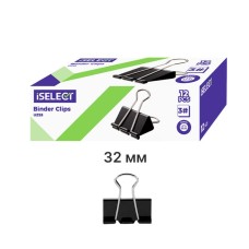Зажимы канцелярские Зажим для бумаг i Select "Z53", 32 мм, черные, 12 шт/уп 044-UZ53 Зажим для бумаг i Select "Z53", 32 мм, черные, 12 шт/уп 044-UZ53