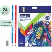 Набор цветных карандашей "i Select", 24 цвета, дерево  044-UC100-24