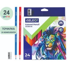 Набор цветных карандашей "i Select", 24 цвета, дерево 044-UC100-24