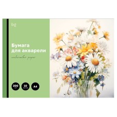 Бумага для акварели BG "Полевые цветы", А4, 200 г/м2, 10 листов  025-БА10А4_60214