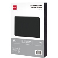 DELI "ET360-BK" мұқабасы, А4, тері астындағы картон, 230 гр, қара 044-ET360-BK