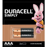 Батарейки DURACELL Simply AAA LR03-MN2400 (2 шт/бл)