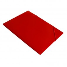 Папка на резинке БЮРОКРАТ, А4 пластиковая, 500 мкм, корешок 30мм, красная  028-816782