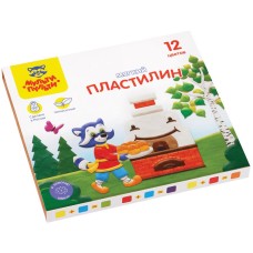 Пластилин Мульти-Пульти "Енот в сказке" 12 цветов, 144 гр, со стеком  025-41711