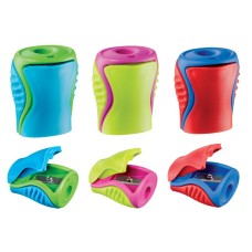 Точилка пластиковая MAPED, 1 отверстие, с контейнером, ассорти