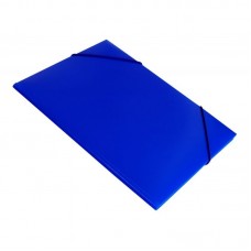 Папка на резинке БЮРОКРАТ, А4 пластиковая, 500 мкм, корешок 30мм, синяя  028-816779