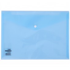 Папка-конверт на кнопке DELI, А4, 0,16 мм, прозрачно-синяя  044-5505/BU
