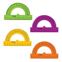 Транспортир Stamm Neon Cristal, 180 градус, 10 см, ассорти 029-ТР210 Транспортир Stamm Neon Cristal, 180 градус, 10 см, ассорти 029-ТР210