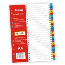 Разделитель пластиковый FOSKA, А4, по алфавиту A-Z, цветной  HF289C-99