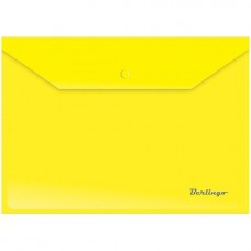 Папка-конверт на кнопке BERLINGO, А4, 0,18 мм, плотная, желтая  AKk_04105