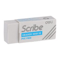 Ластик DELI "Scribe", 42*17*10мм, белый H00110