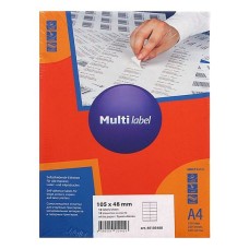 Лейблы MULTILABEL, А4, 12 шт/лист, 105*48мм, 100 л/упак 40105480