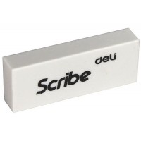 Ластик DELI "Scribe", 54*20*10мм, белый H00210