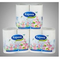 Бумага туалетная КАРИНА Elite (10см*25±1м), (14) 2 слоя, 4 рул/уп