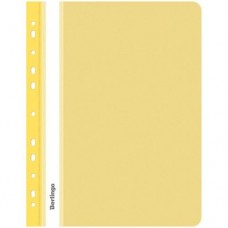 Скоросшиватель пластиковый BERLINGO, А4, 180 мкм, желтый, с перфорацией  025-04205