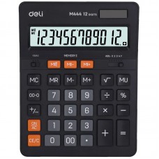 Калькулятор DELI "М444", 12 разрядный, черный (205*155*35 мм)  044-М444