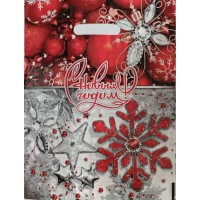 Пакет с ручками полиэтиленовый средний, 30*40см, ассорти